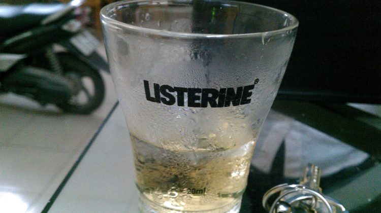 Ice tea in a Listerine cup