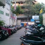 Buddhist Pagoda and Parking Lot in Saigon